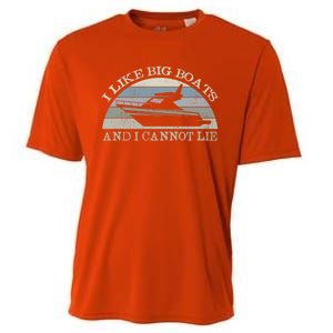 Funny I Like Big Boats And I Cannot Lie Yacht And Boat Gift Cooling Performance Crew T-Shirt