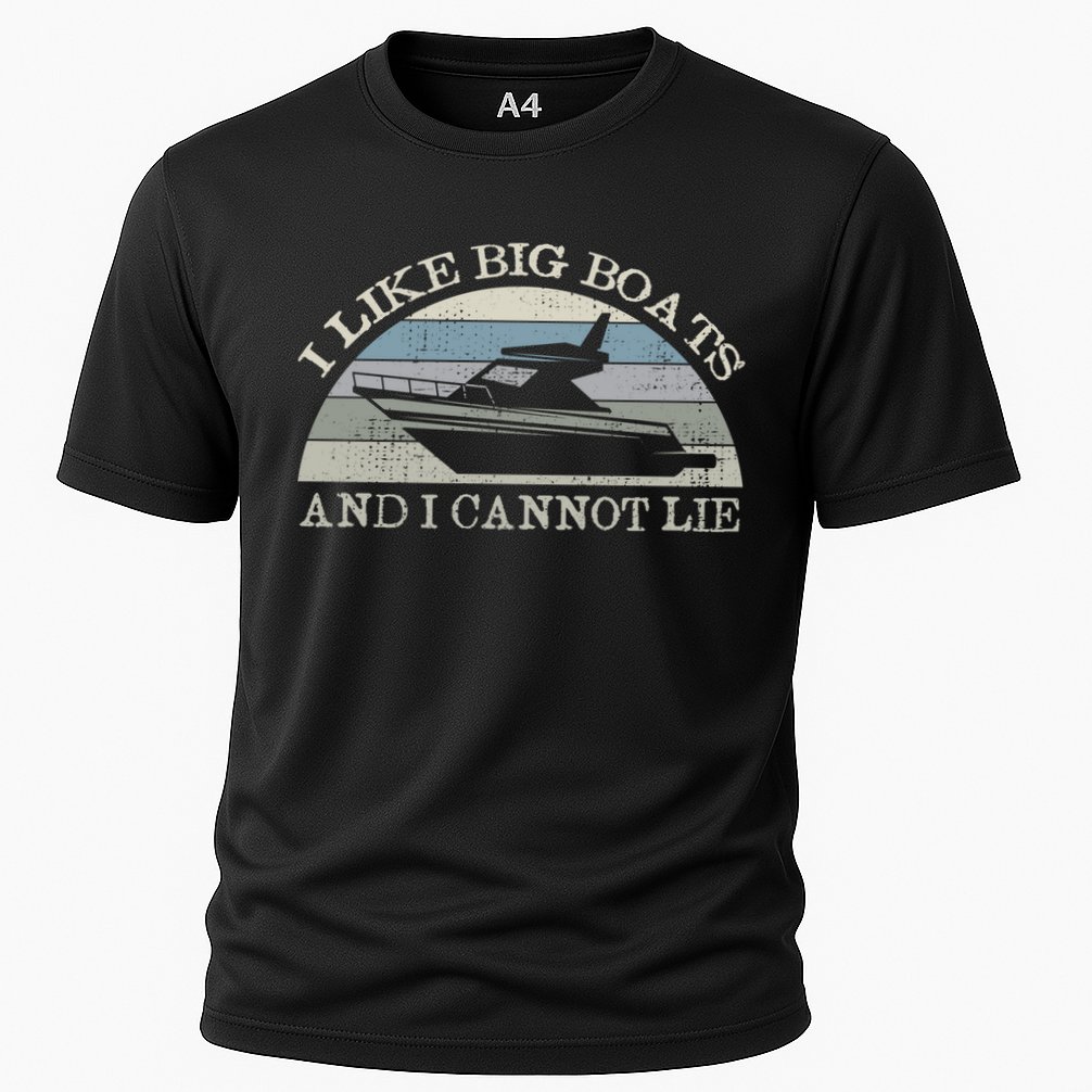Funny I Like Big Boats And I Cannot Lie Yacht And Boat Gift Cooling Performance Crew T-Shirt