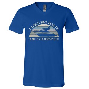 Funny I Like Big Boats And I Cannot Lie Yacht And Boat Gift V-Neck T-Shirt