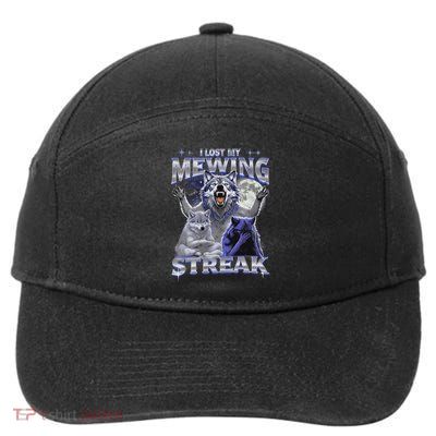 Funny I Lost My Mewing Streak Sigma Wolf Rizz Alpha Meme 7-Panel Snapback Hat