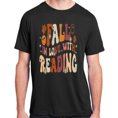 Fall In Love With Reading Autum Thanksgiving Teacher Adult ChromaSoft Performance T-Shirt