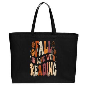 Fall In Love With Reading Autum Thanksgiving Teacher Cotton Canvas Jumbo Tote