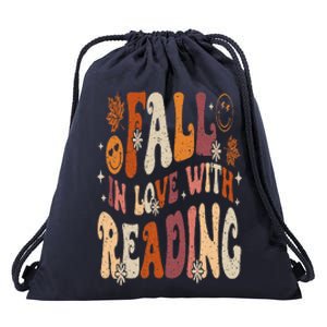 Fall In Love With Reading Autum Thanksgiving Teacher Drawstring Bag