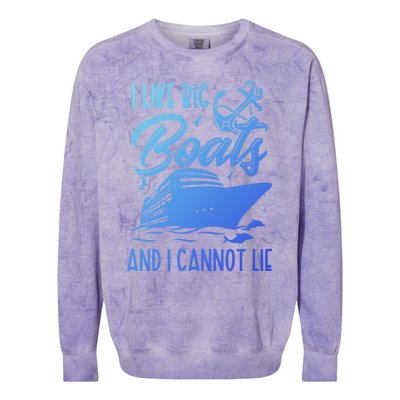 Funny I Like Bog Boats And I Cannot Lie Cruise Ship Gift Colorblast Crewneck Sweatshirt