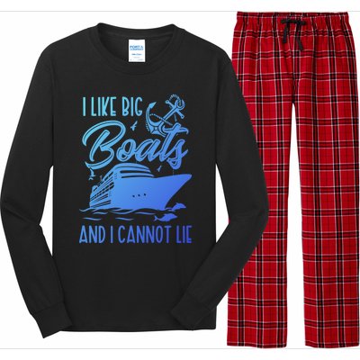 Funny I Like Bog Boats And I Cannot Lie Cruise Ship Gift Long Sleeve Pajama Set