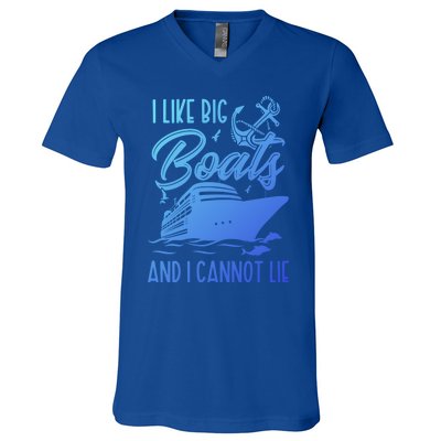 Funny I Like Bog Boats And I Cannot Lie Cruise Ship Gift V-Neck T-Shirt