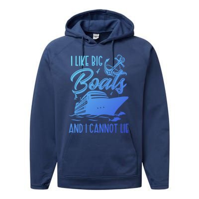 Funny I Like Bog Boats And I Cannot Lie Cruise Ship Gift Performance Fleece Hoodie