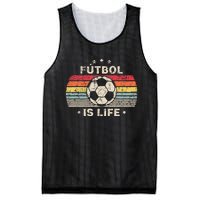 Futbol Is Life Football Lover Soccer Funny Vintage Mesh Reversible Basketball Jersey Tank