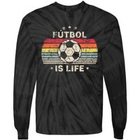 Futbol Is Life Football Lover Soccer Funny Vintage Tie-Dye Long Sleeve Shirt