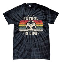 Futbol Is Life Football Lover Soccer Funny Vintage Tie-Dye T-Shirt