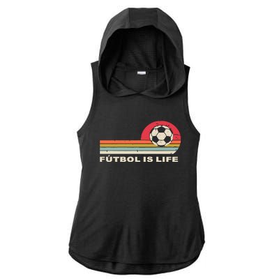 Futbol Is Life Football Lovers Soccer Funny Ladies PosiCharge Tri-Blend Wicking Draft Hoodie Tank