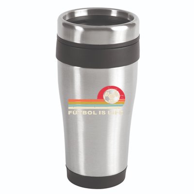 Futbol Is Life Football Lovers Soccer Funny 16oz Travel Tumbler