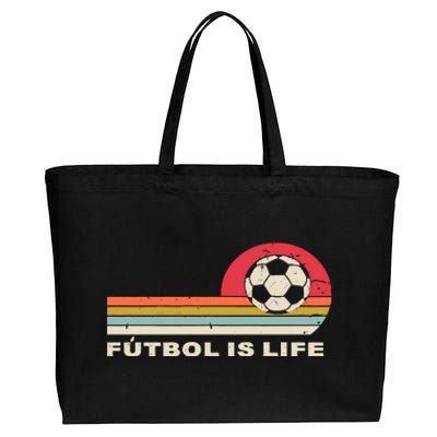 Futbol Is Life Football Lovers Soccer Funny Cotton Canvas Jumbo Tote