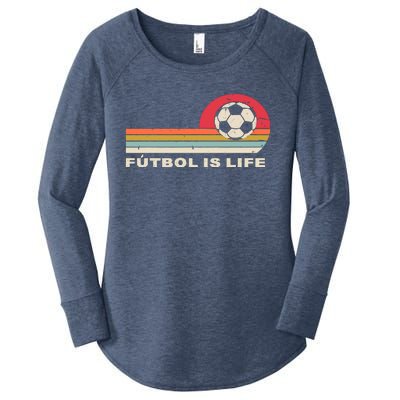 Futbol Is Life Football Lovers Soccer Funny Women's Perfect Tri Tunic Long Sleeve Shirt