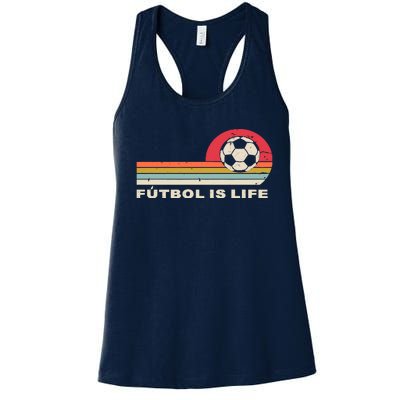 Futbol Is Life Football Lovers Soccer Funny Women's Racerback Tank