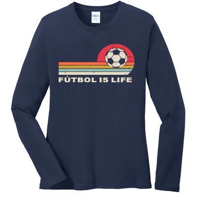 Futbol Is Life Football Lovers Soccer Funny Ladies Long Sleeve Shirt