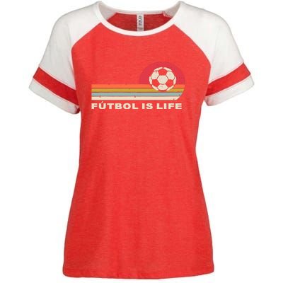 Futbol Is Life Football Lovers Soccer Funny Enza Ladies Jersey Colorblock Tee