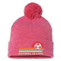 Futbol Is Life Football Lovers Soccer Funny Pom Pom 12in Knit Beanie