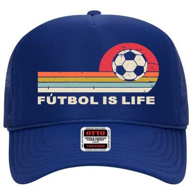 Futbol Is Life Football Lovers Soccer Funny High Crown Mesh Back Trucker Hat