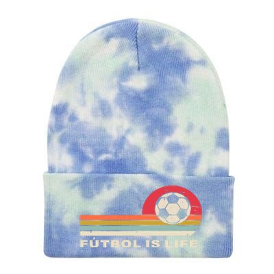 Futbol Is Life Football Lovers Soccer Funny Tie Dye 12in Knit Beanie