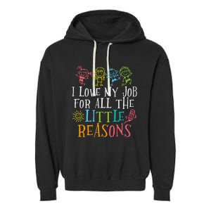 Funny I Love My Job For All The Little Reasons Garment-Dyed Fleece Hoodie