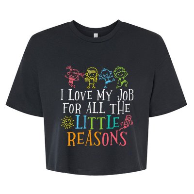 Funny I Love My Job For All The Little Reasons Bella+Canvas Jersey Crop Tee