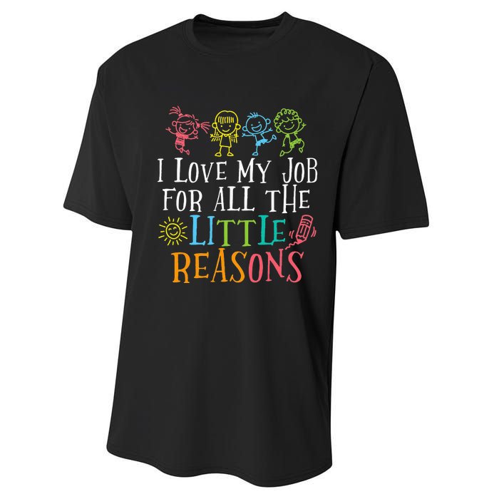 Funny I Love My Job For All The Little Reasons Performance Sprint T-Shirt