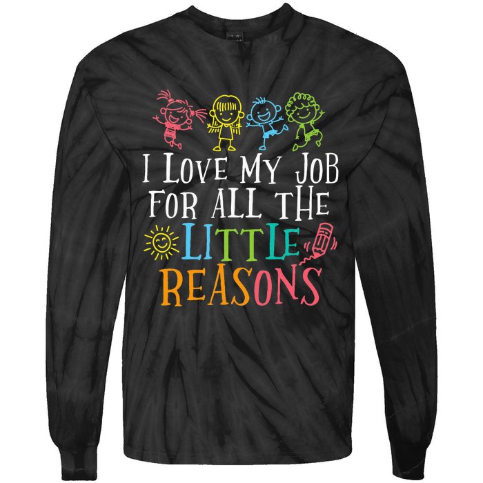 Funny I Love My Job For All The Little Reasons Tie-Dye Long Sleeve Shirt