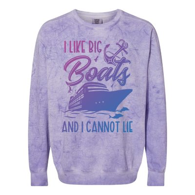 Funny I Like Bog Boats And I Cannot Lie Cruise Ship Gift Colorblast Crewneck Sweatshirt