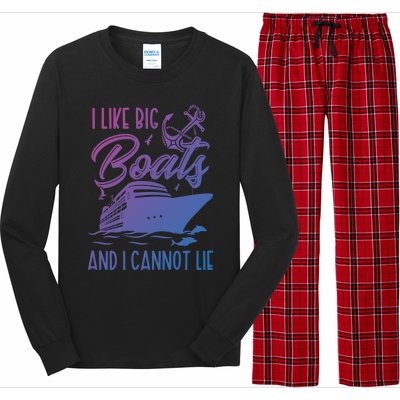 Funny I Like Bog Boats And I Cannot Lie Cruise Ship Gift Long Sleeve Pajama Set