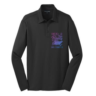 Funny I Like Bog Boats And I Cannot Lie Cruise Ship Gift Silk Touch Performance Long Sleeve Polo