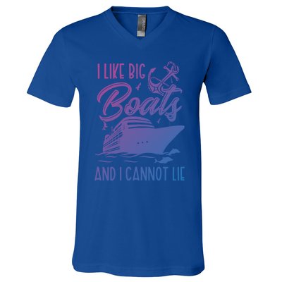 Funny I Like Bog Boats And I Cannot Lie Cruise Ship Gift V-Neck T-Shirt