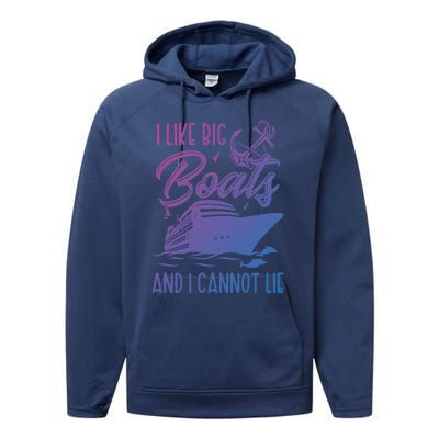 Funny I Like Bog Boats And I Cannot Lie Cruise Ship Gift Performance Fleece Hoodie