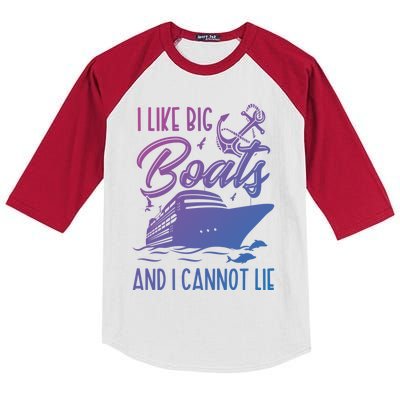 Funny I Like Bog Boats And I Cannot Lie Cruise Ship Gift Kids Colorblock Raglan Jersey