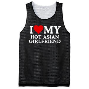 Funny I Love My Hot Asian Girlfriend I Love My Girlfriend I Heart My Hot Asian Mesh Reversible Basketball Jersey Tank