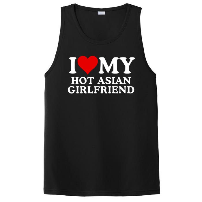 Funny I Love My Hot Asian Girlfriend I Love My Girlfriend I Heart My Hot Asian PosiCharge Competitor Tank