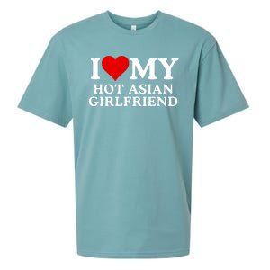 Funny I Love My Hot Asian Girlfriend I Love My Girlfriend I Heart My Hot Asian Sueded Cloud Jersey T-Shirt