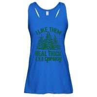 Funny I Like Them Real Thick And Sprucey Christmas Tree Xmas Ladies Essential Flowy Tank