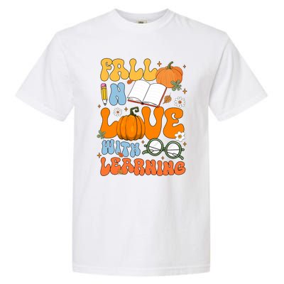 Fall In Love With Reading Book Autumn Pumpkins And Teachers Garment-Dyed Heavyweight T-Shirt