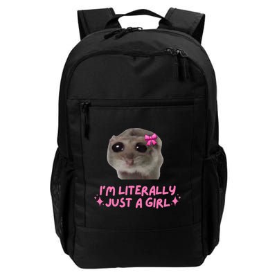Funny IM Literally Just A Girl Sad Hamster Backpack