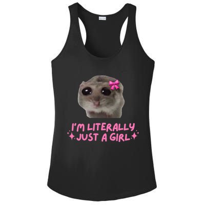 Funny IM Literally Just A Girl Sad Hamster Ladies PosiCharge Competitor Racerback Tank