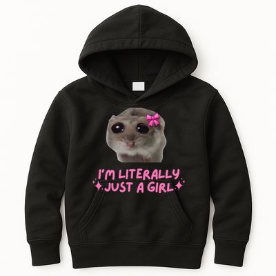 Funny IM Literally Just A Girl Sad Hamster Kids Hoodie