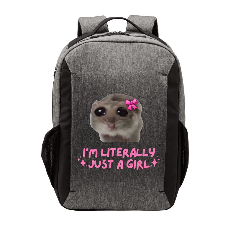 Funny IM Literally Just A Girl Sad Hamster Vector Backpack