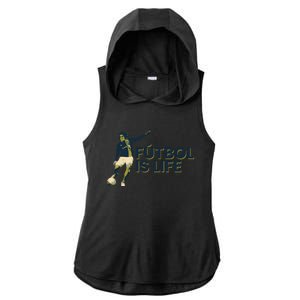 Futbol Is Life Football Lovers Soccer Funny Ladies PosiCharge Tri-Blend Wicking Draft Hoodie Tank