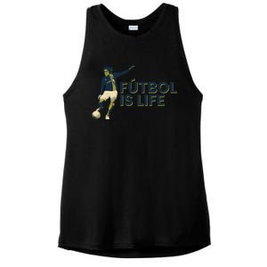 Futbol Is Life Football Lovers Soccer Funny Ladies PosiCharge Tri-Blend Wicking Tank