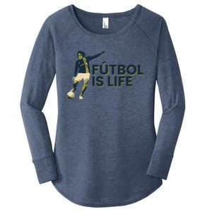 Futbol Is Life Football Lovers Soccer Funny Women's Perfect Tri Tunic Long Sleeve Shirt