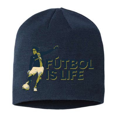 Futbol Is Life Football Lovers Soccer Funny Sustainable Beanie