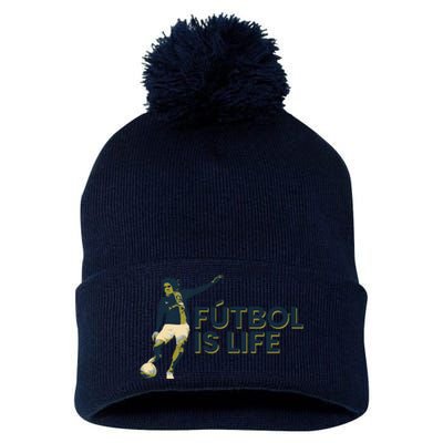 Futbol Is Life Football Lovers Soccer Funny Pom Pom 12in Knit Beanie