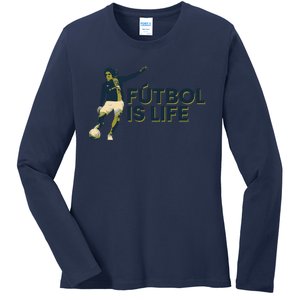 Futbol Is Life Football Lovers Soccer Funny Ladies Long Sleeve Shirt