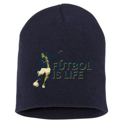 Futbol Is Life Football Lovers Soccer Funny Short Acrylic Beanie